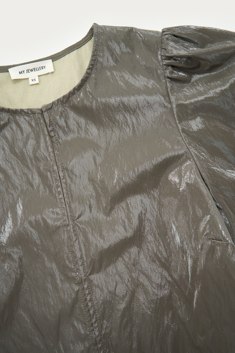 Green PU top with long sleeves | My Jewellery