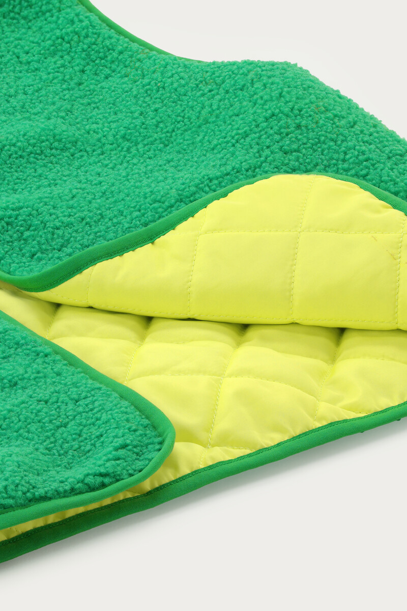 Green reversible gilet in teddy look | My Jewellery