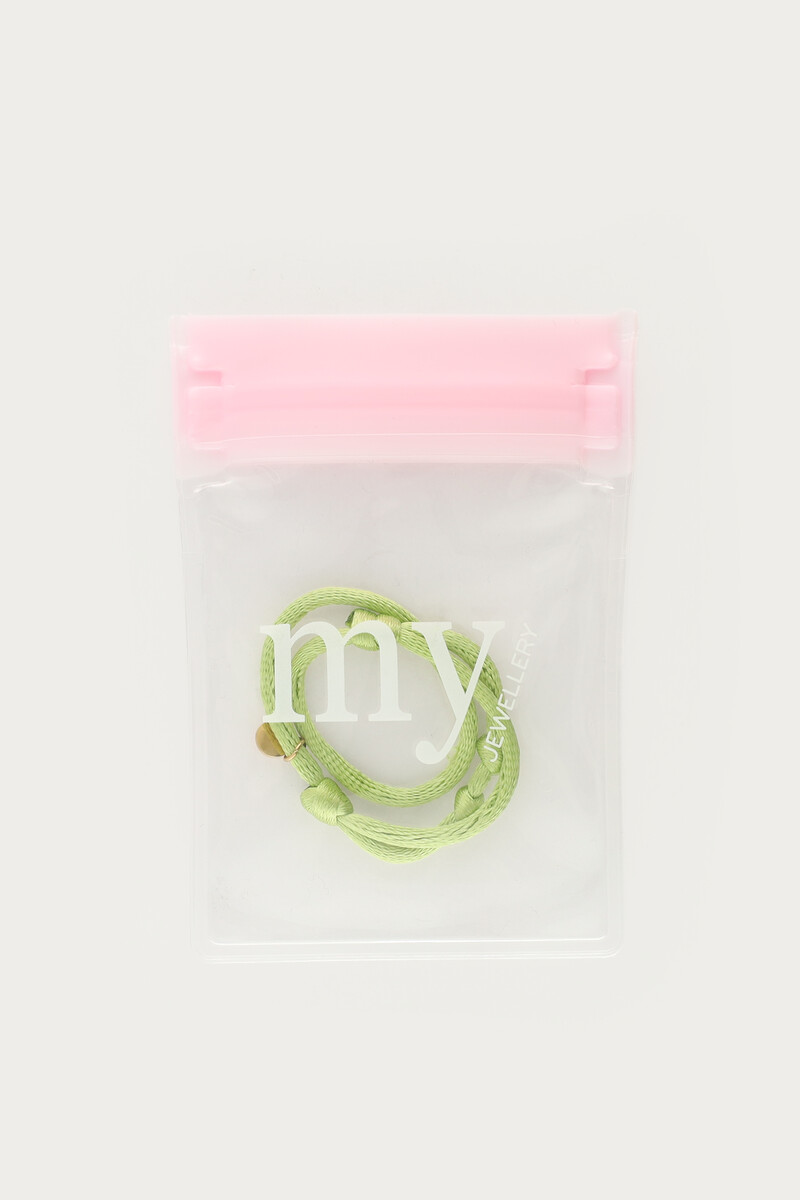 Green rope bracelet in satin look | My Jewellery