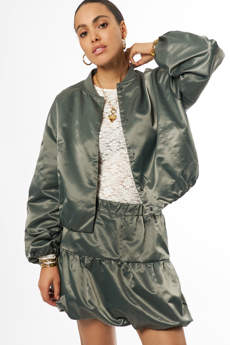 Green satin balloon skirt | My Jewellery