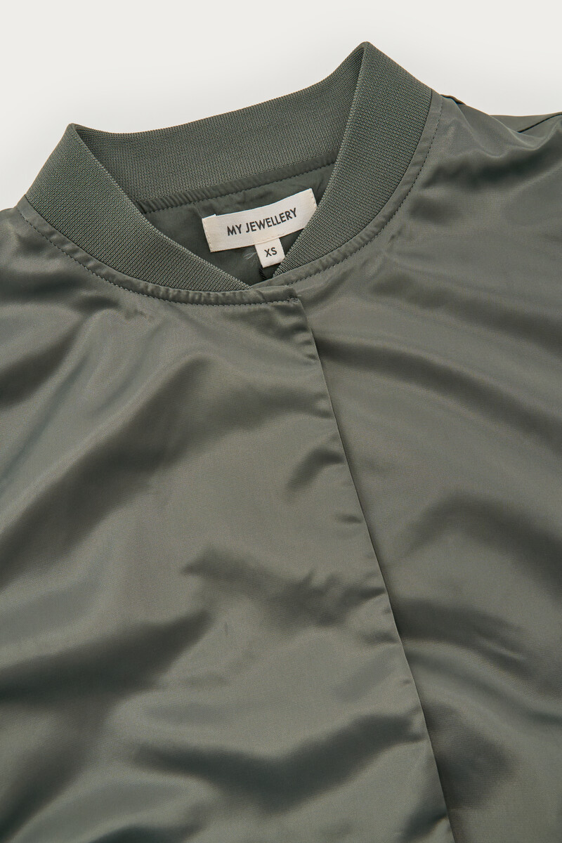 Green satin bomber | My Jewellery