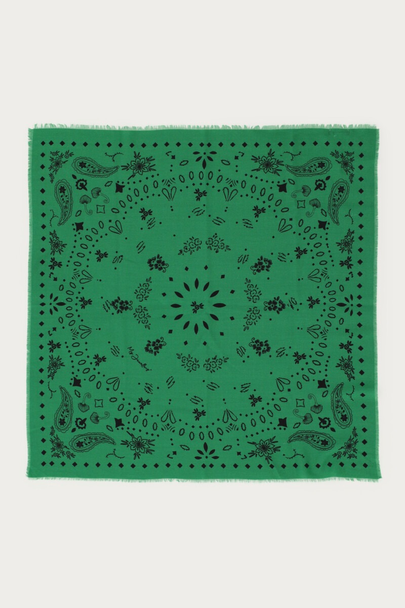 Green scarf with paisley print | My Jewellery