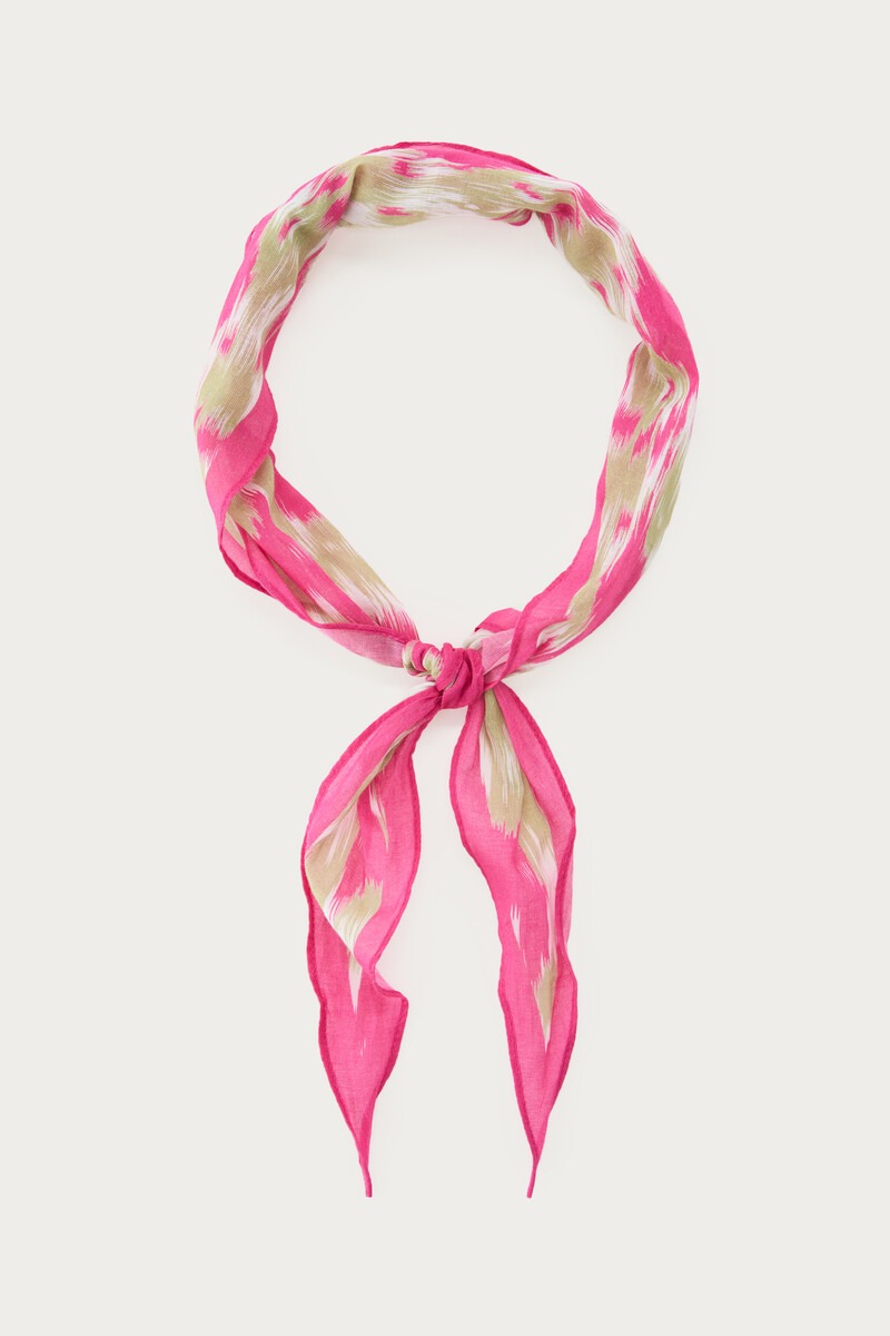 Green scarf with pink print | My Jewellery