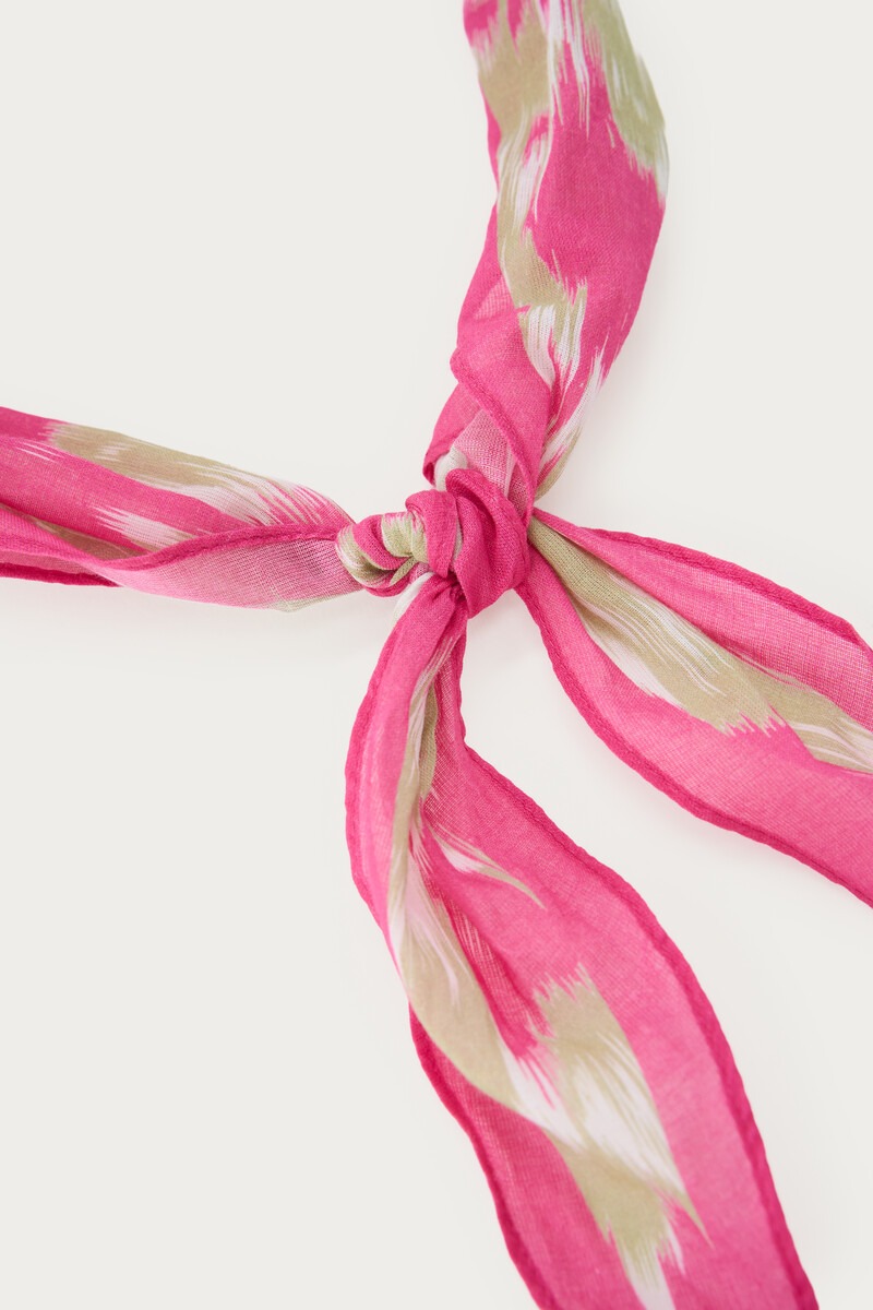 Green scarf with pink print | My Jewellery