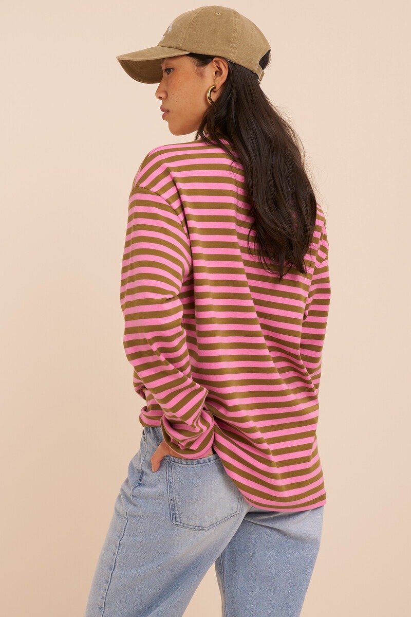 Green striped long-sleeved T-shirt | My Jewellery