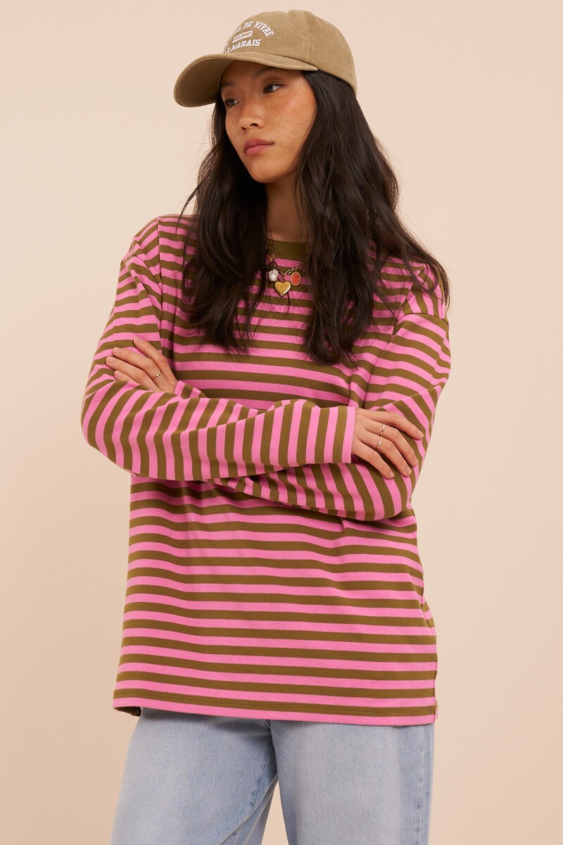 Green striped long-sleeved T-shirt | My Jewellery