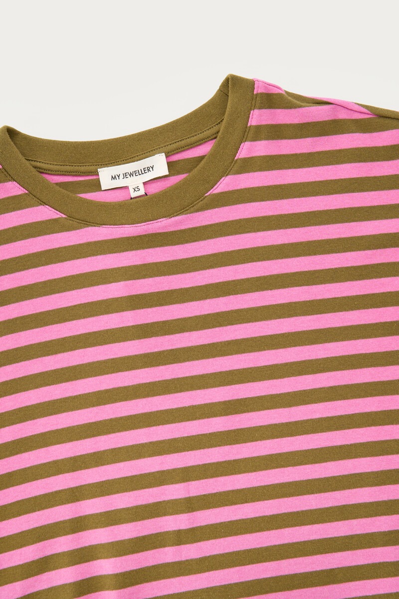 Green striped long-sleeved T-shirt | My Jewellery