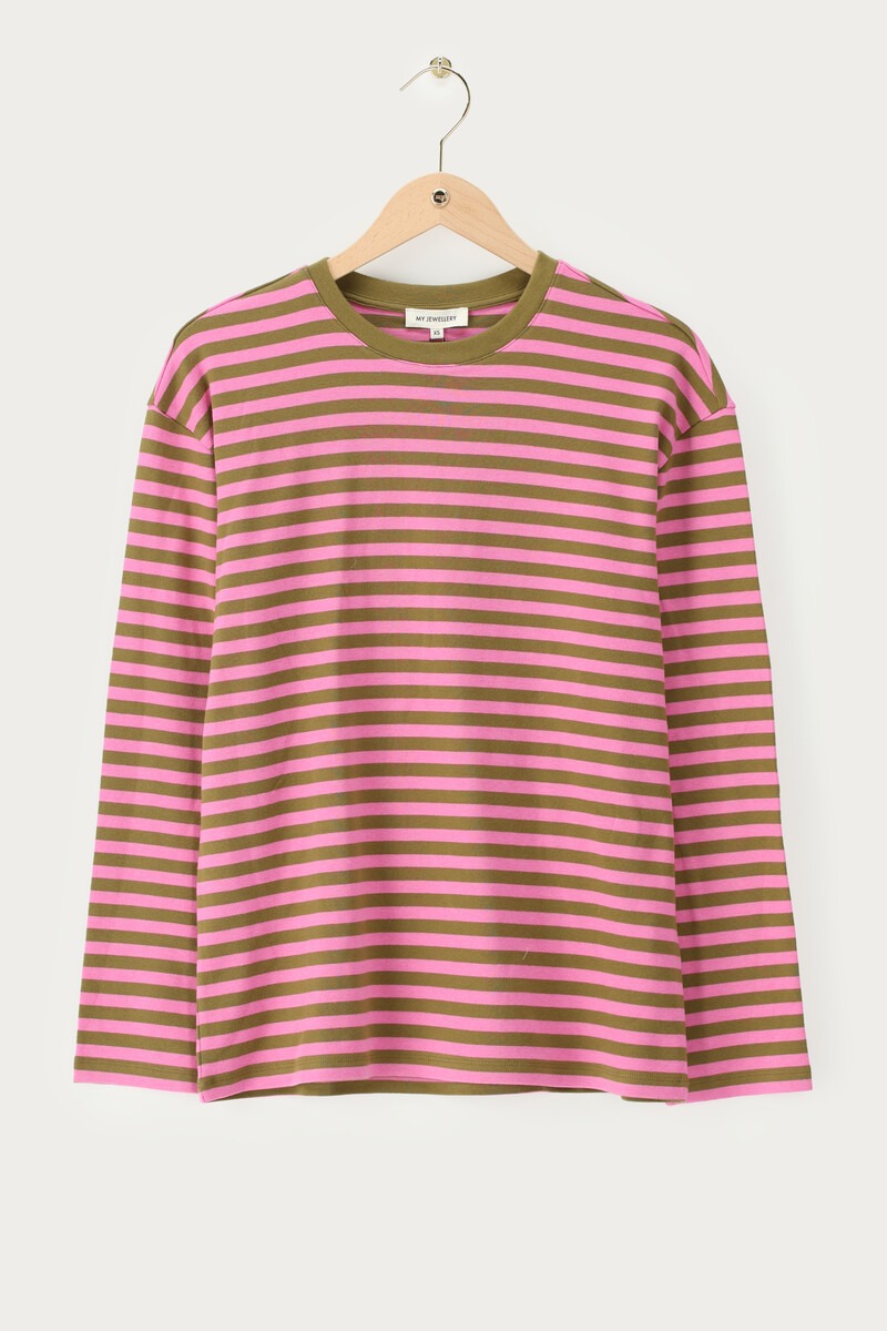 Green striped long-sleeved T-shirt | My Jewellery