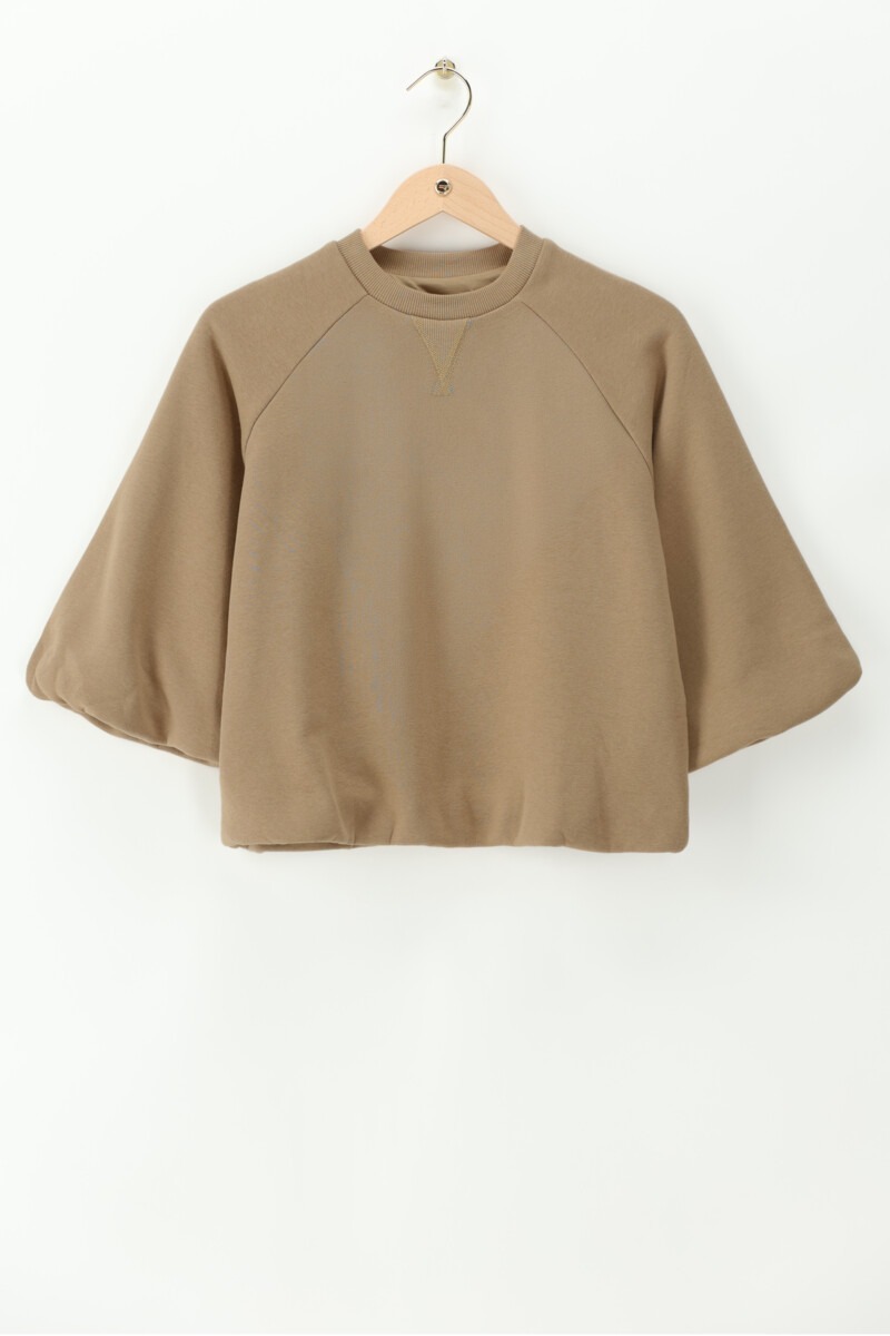 Green sweater with short puff sleeves in balloon look | My Jewellery