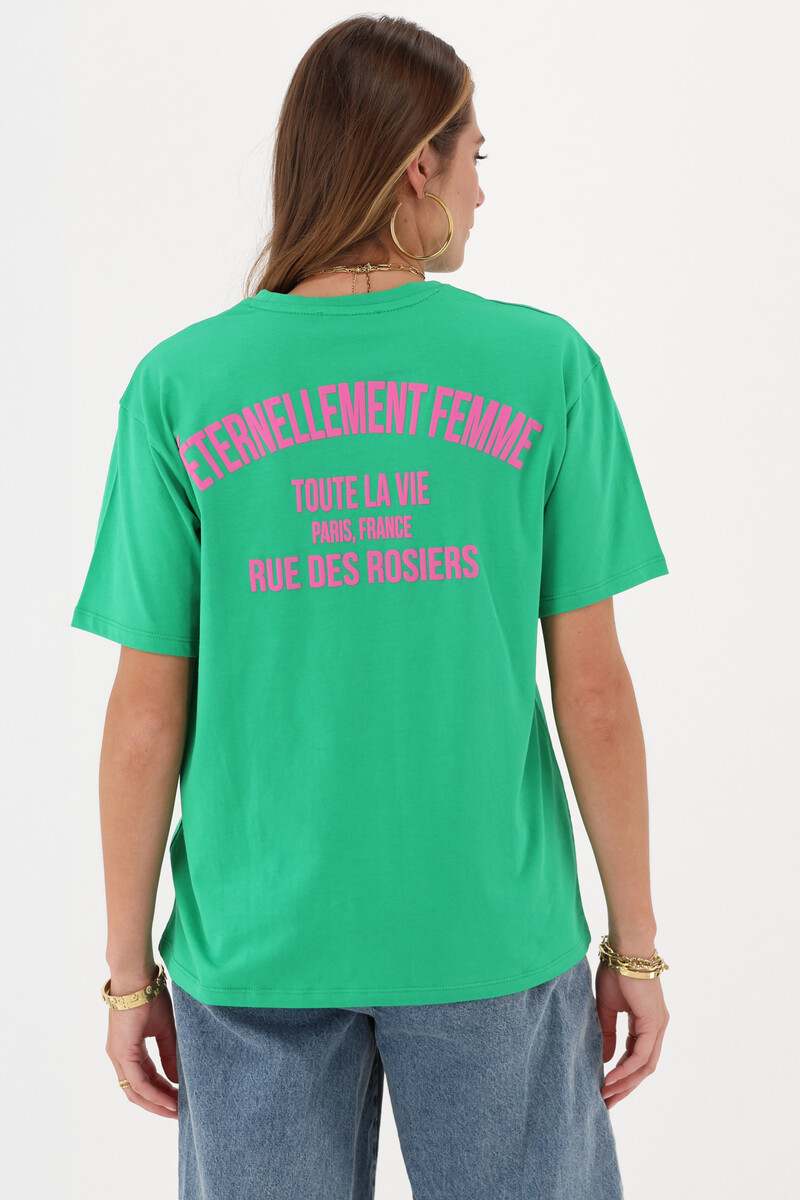 Green T-shirt "Eternellement femme" | My Jewellery
