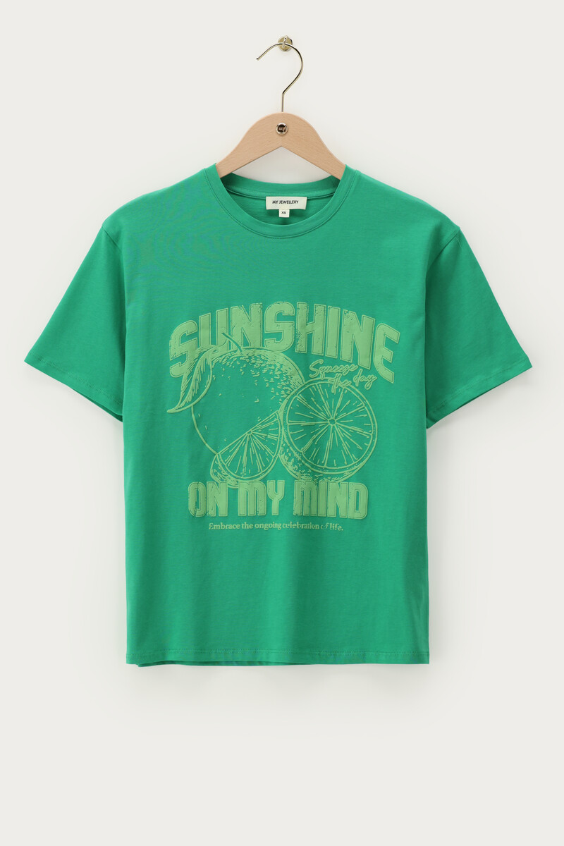 Green T-shirt "Sunshine on my mind" | My Jewellery