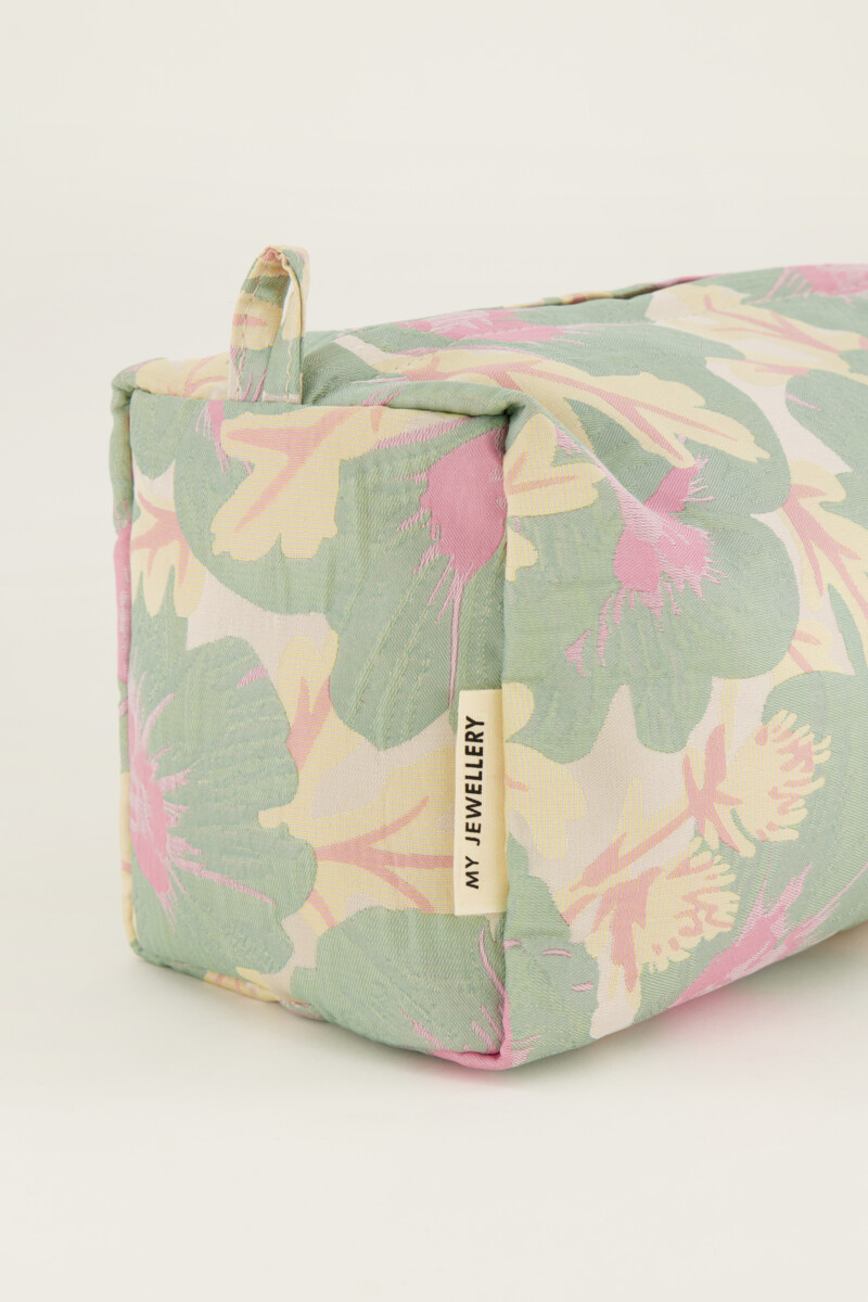 Green toiletry set with jacquard | My Jewellery