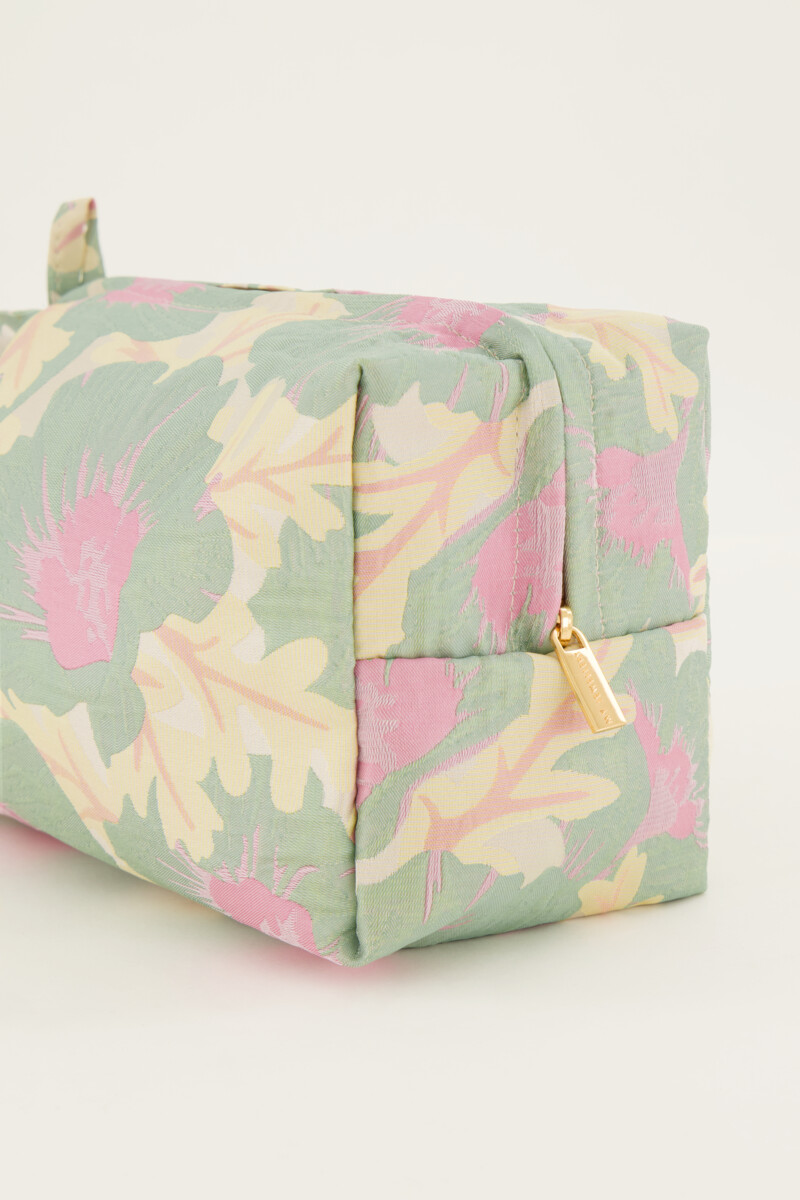 Green toiletry set with jacquard | My Jewellery