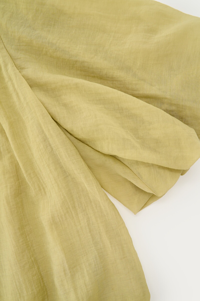 Green top with short balloon sleeves | My Jewellery