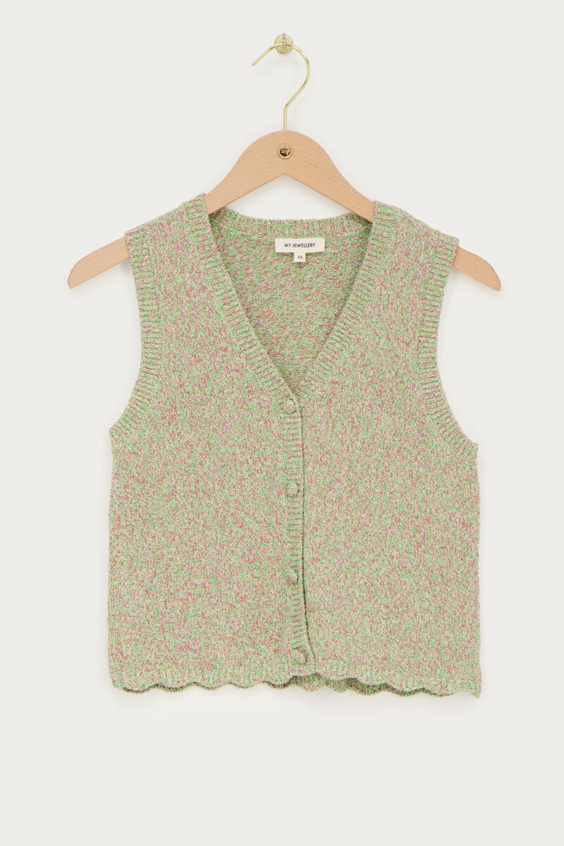 Green vest with scalloped edge | My Jewellery