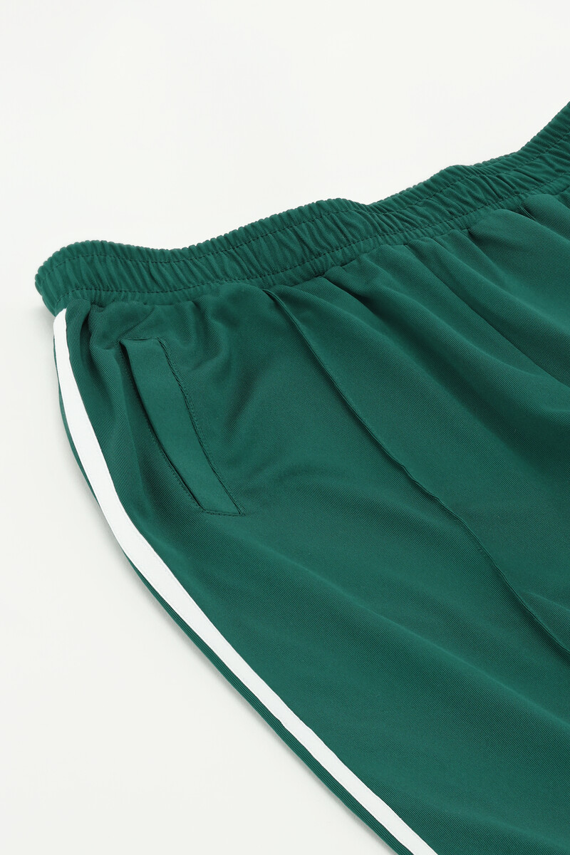 Green wide jogger trousers with stripes | My Jewellery