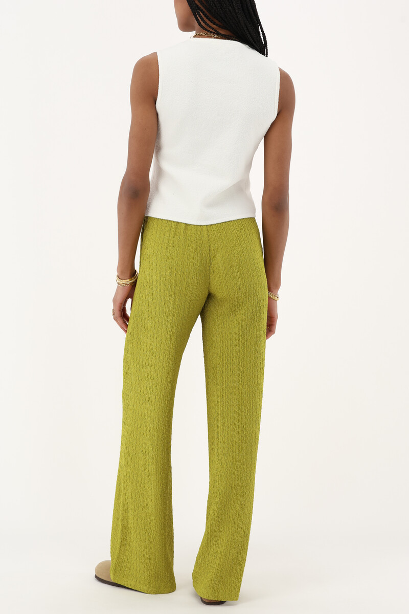 Green wide leg trousers with structure | My Jewellery