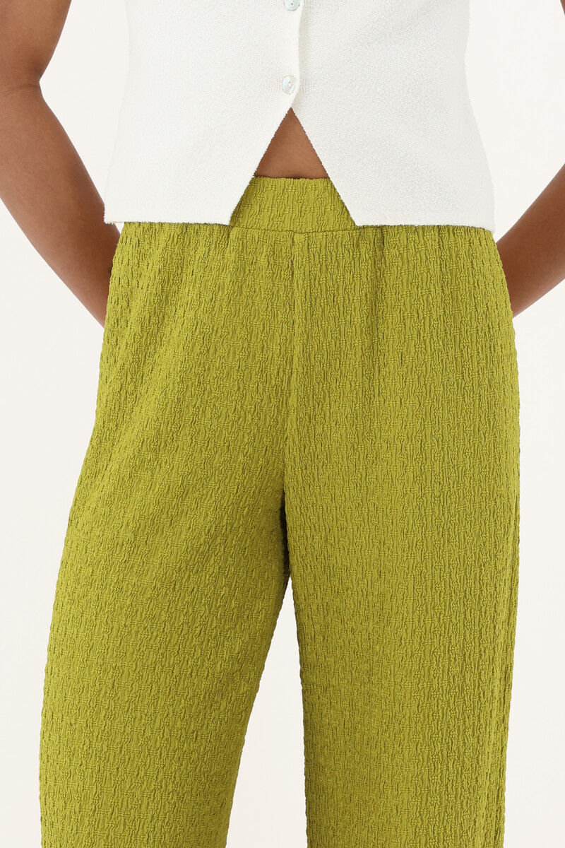 Green wide leg trousers with structure | My Jewellery
