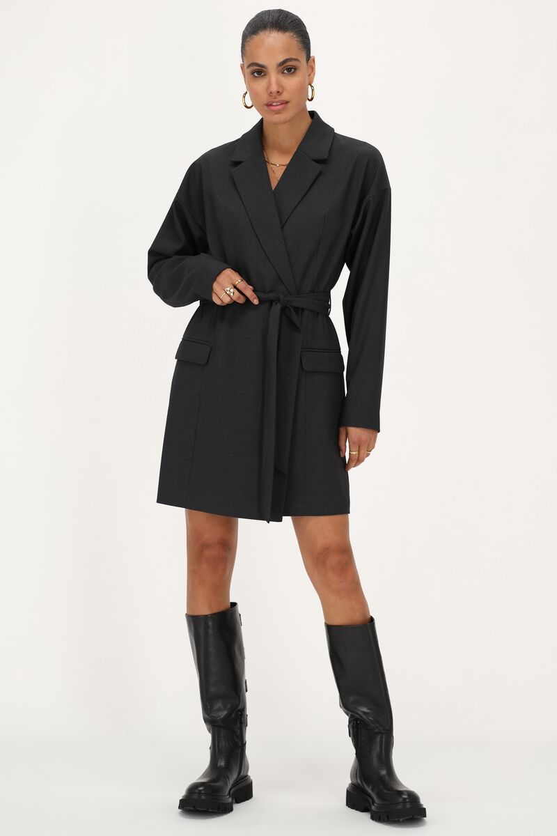 Grey blazer dress with lapel collar | My Jewellery