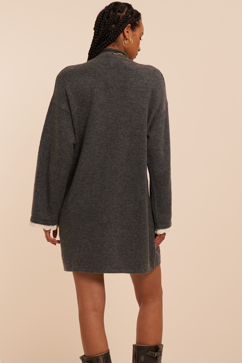 Grey crochet knitted dress | My Jewellery