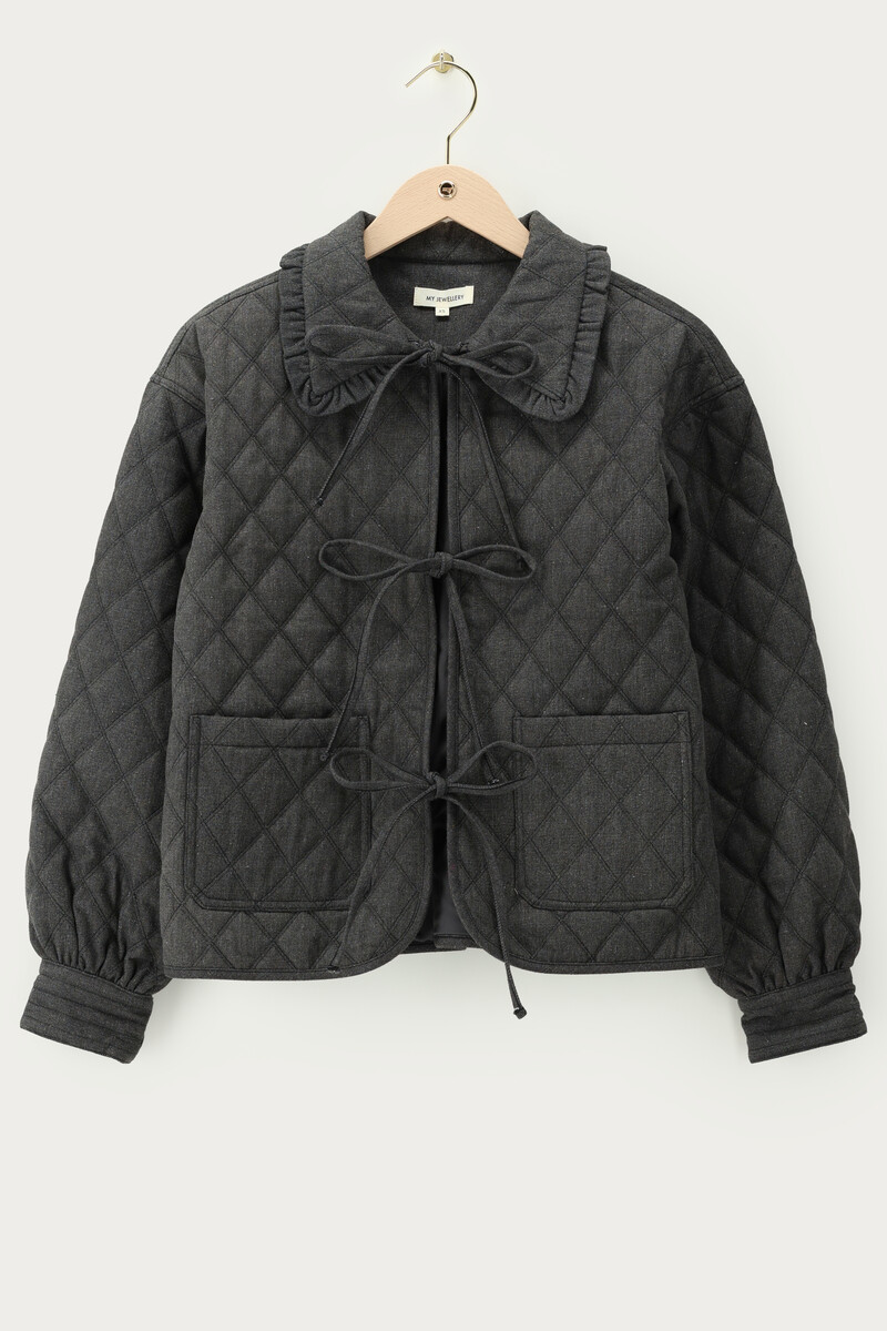 Grey jacket with bows | My Jewellery