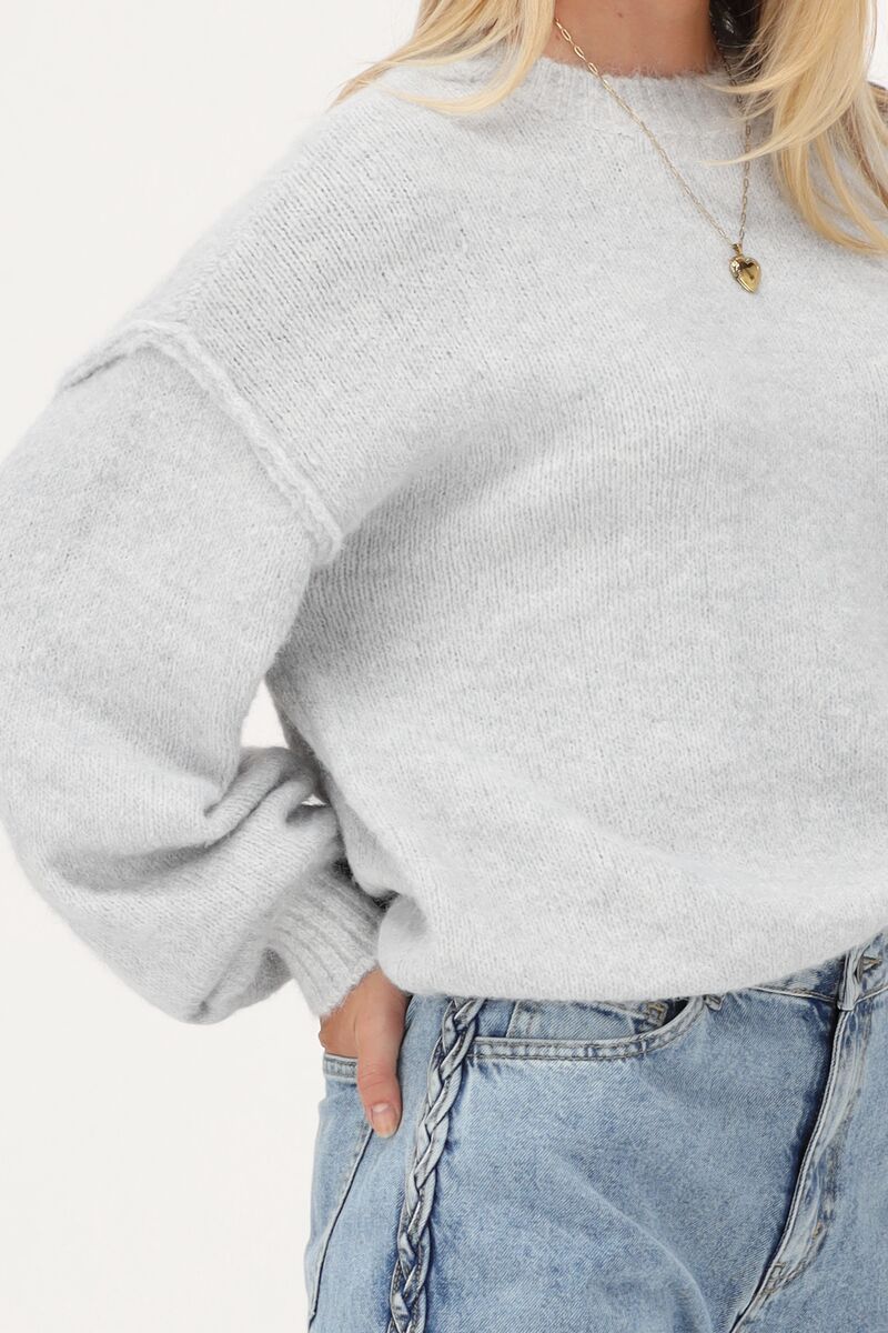 Grey oversized sweater with balloon sleeves My Jewellery