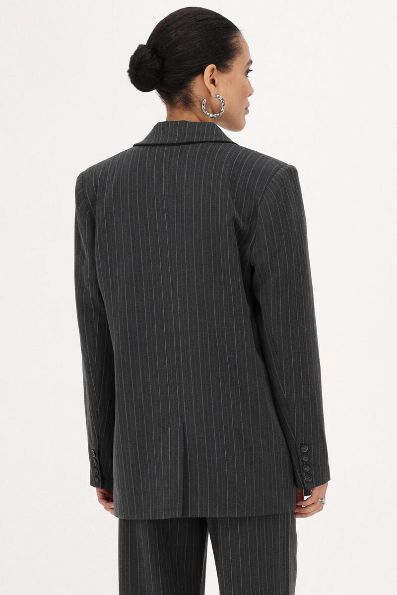 Grey pinstripe blazer | My Jewellery