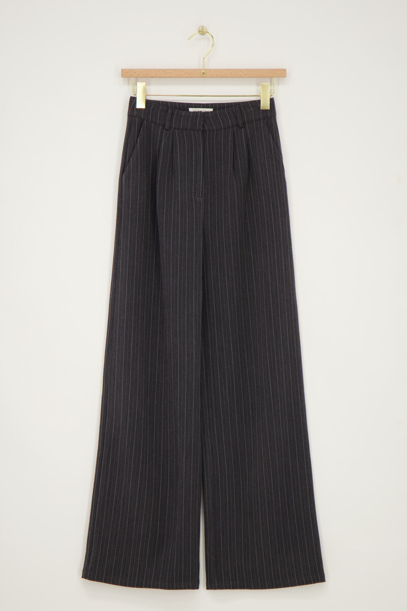 Grey pinstripe trousers | My Jewellery