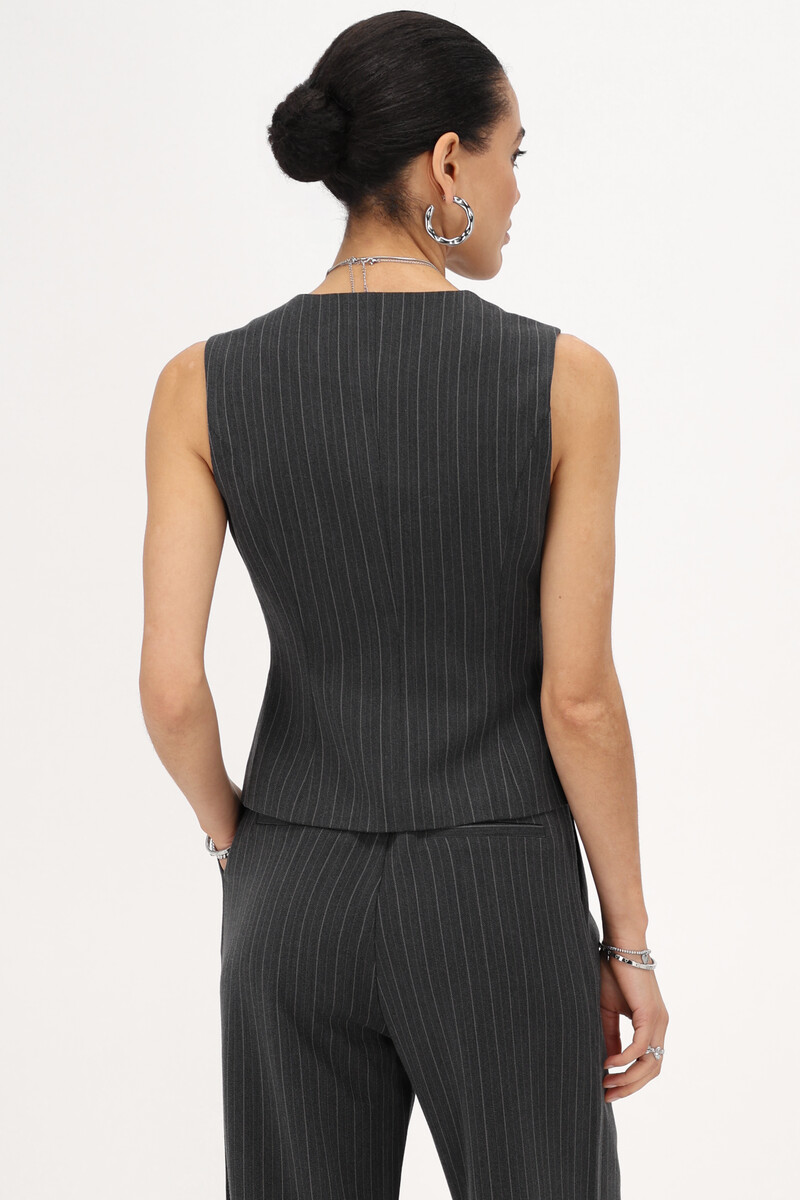 Grey pinstripe gilet | My Jewellery