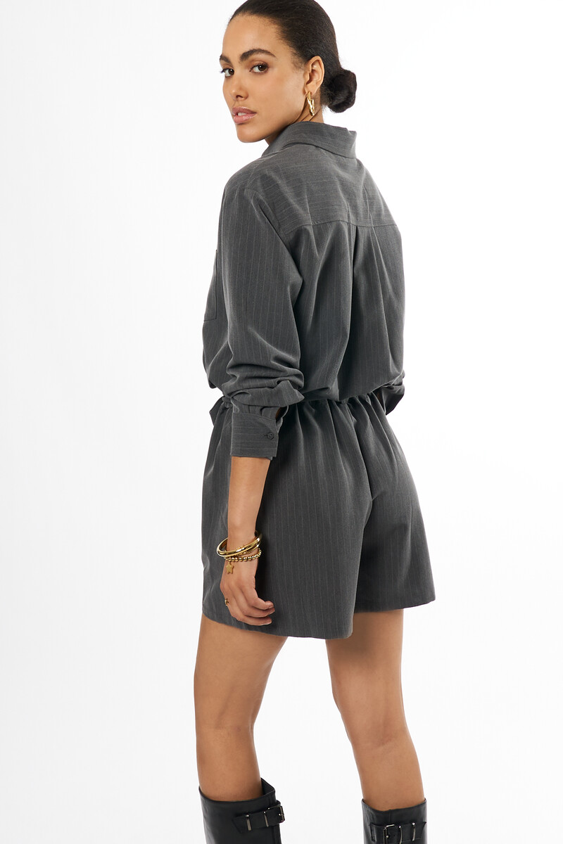 Grey playsuit with pinstripe | My Jewellery