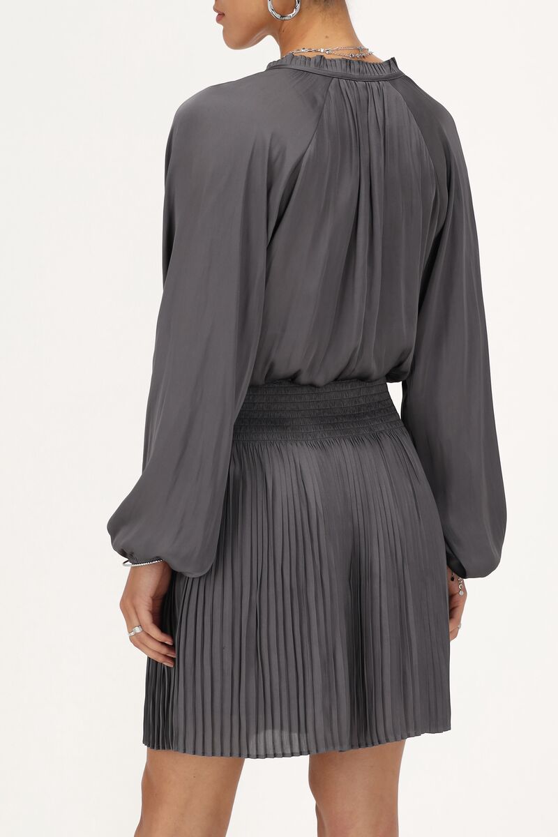 Grey pleated dress satin look | My Jewellery
