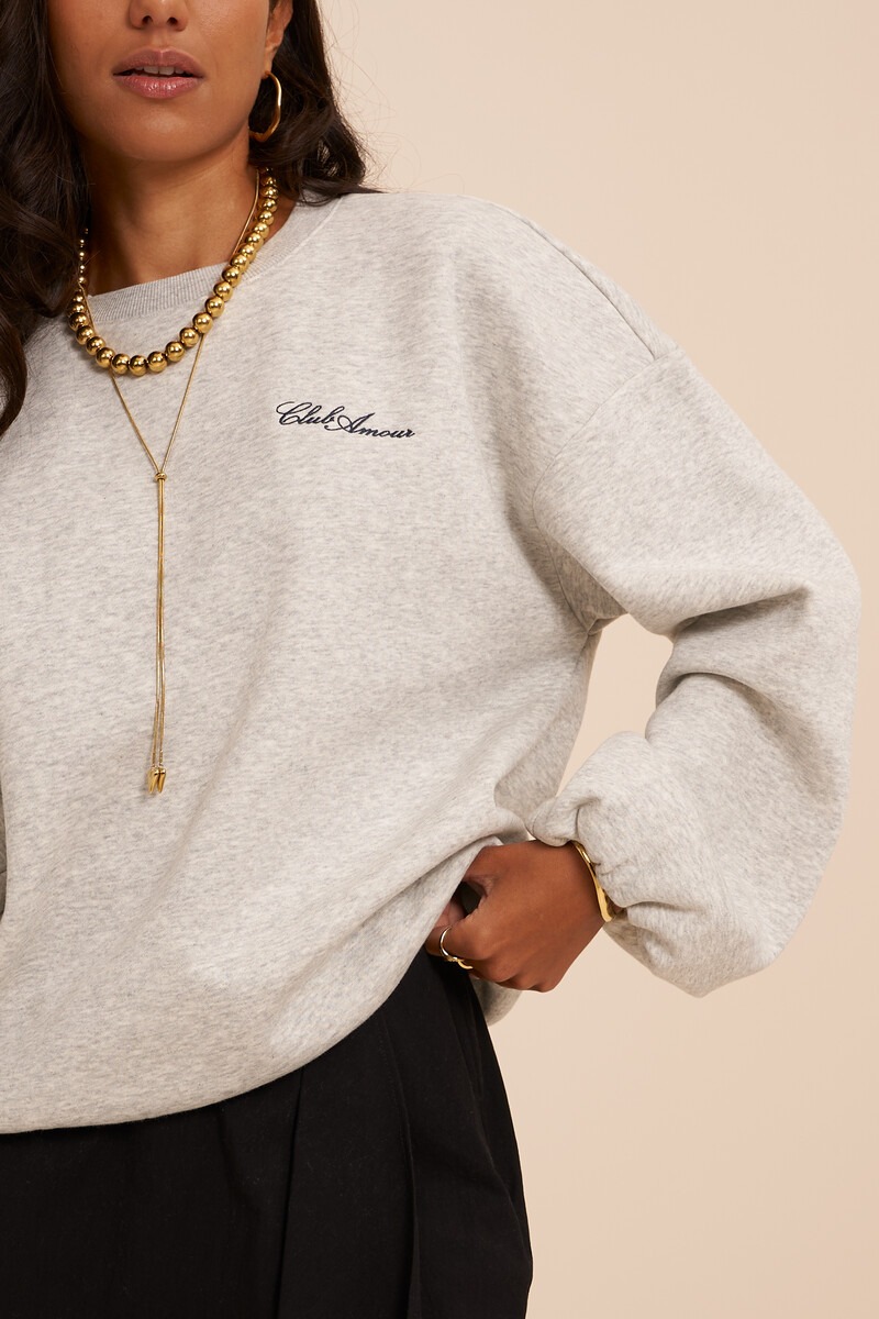 Grey Sweatshirt 'Club Amour' | My Jewellery