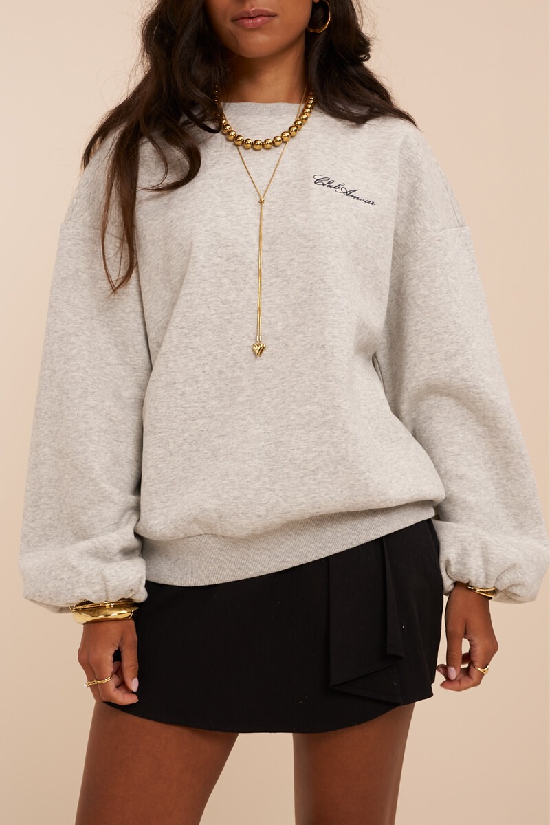 Grey Sweatshirt 'Club Amour' | My Jewellery