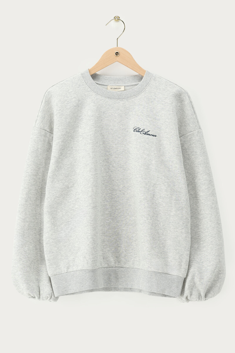 Grey Sweatshirt 'Club Amour' | My Jewellery