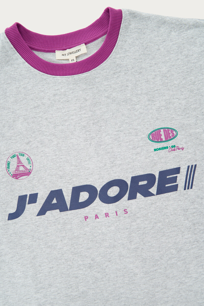 Grey Sweatshirt 'J'adore' | My Jewellery