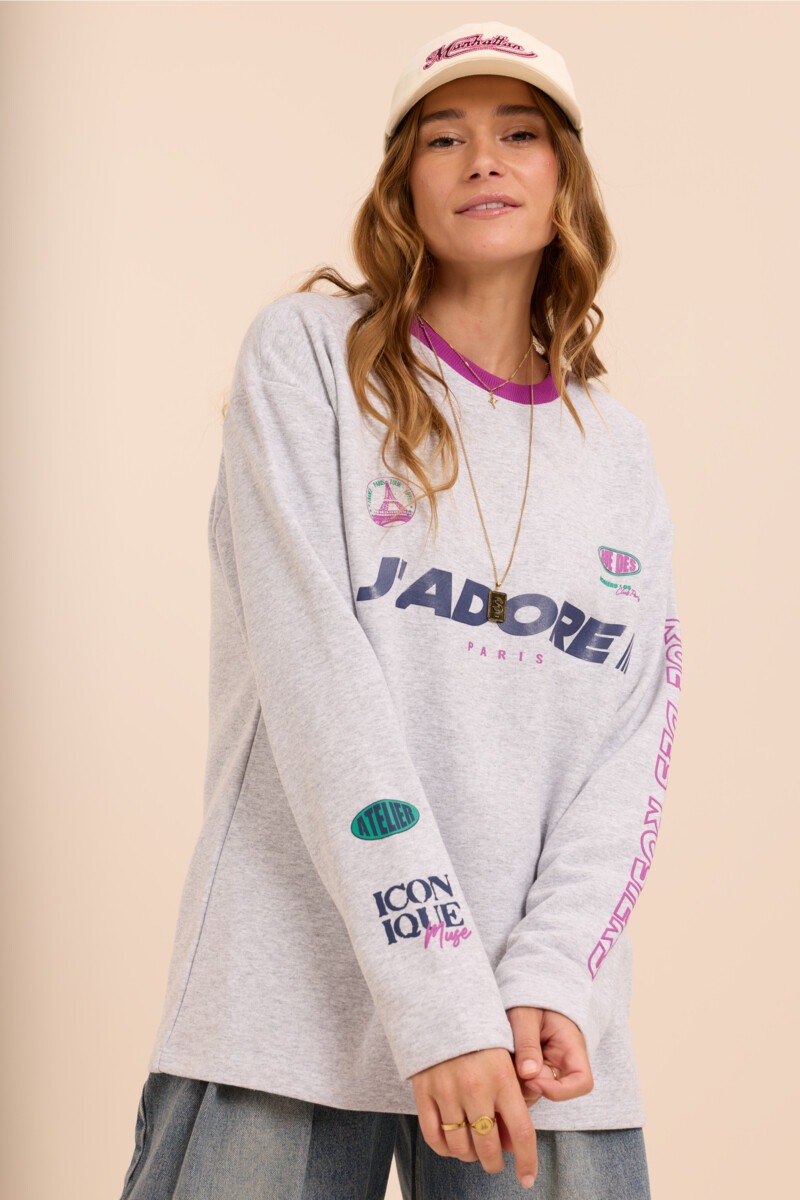 Grey sweatshirt 'J'adore' | My Jewellery