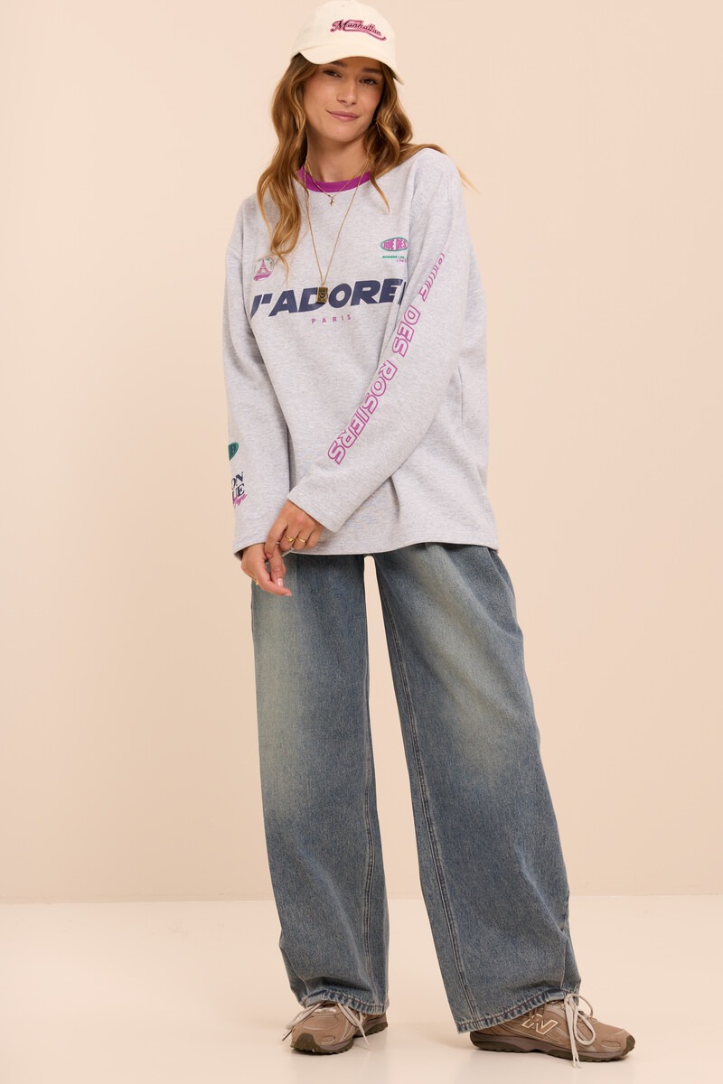 Grey sweatshirt 'J'adore' | My Jewellery