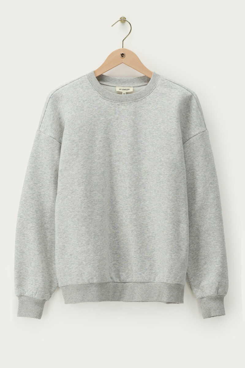 Grey sweater with imitation pearls | My Jewellery