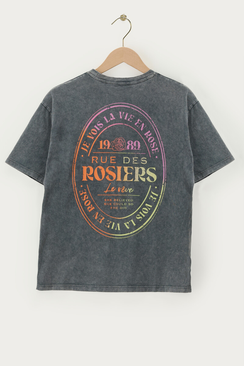 Grey T-shirt "Rue des rosiers" | My Jewellery