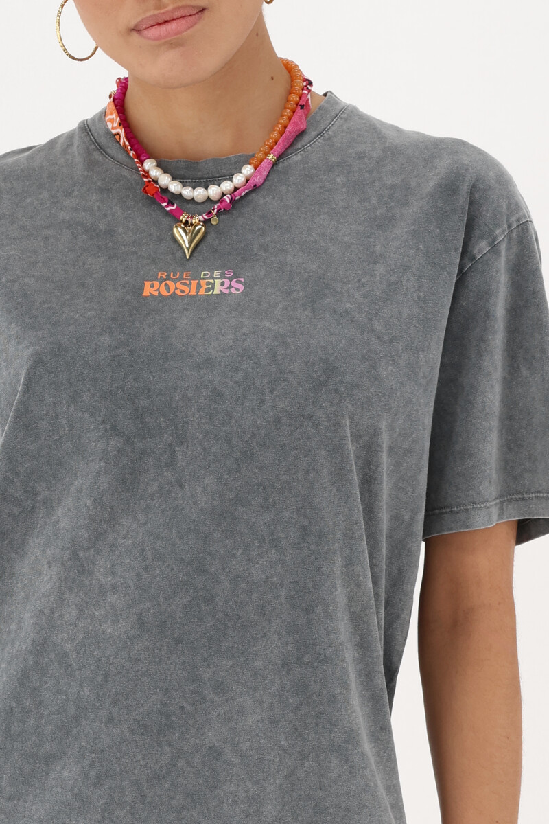 Grey T-shirt "Rue des rosiers" | My Jewellery