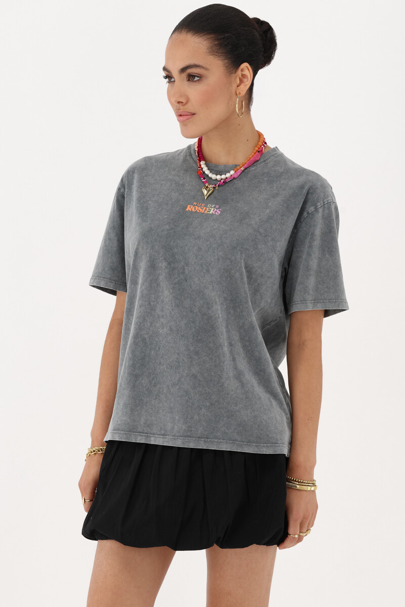 Grey T-shirt "Rue des rosiers" | My Jewellery