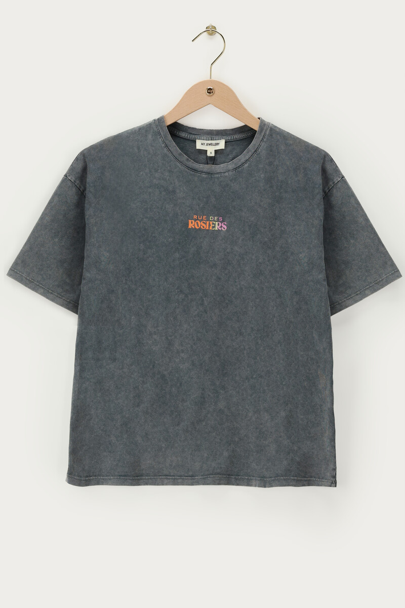 Grey T-shirt "Rue des rosiers" | My Jewellery