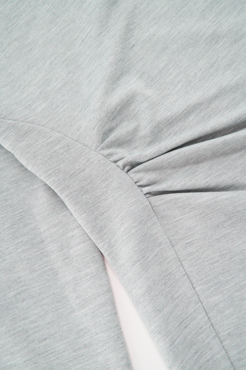 Grey top with long sleeves and pleat detail | My Jewellery
