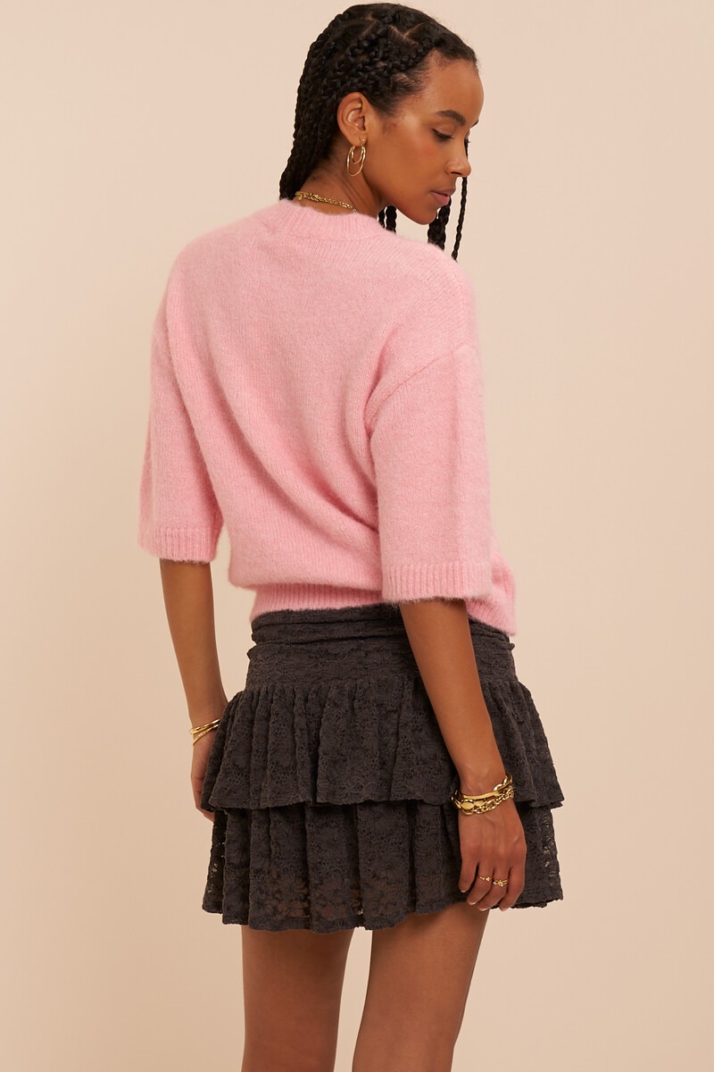 Grey velvet mesh skirt with ruffles | My Jewellery