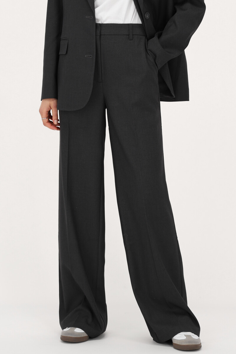 Gray wide leg pants with side pockets | My Jewellery