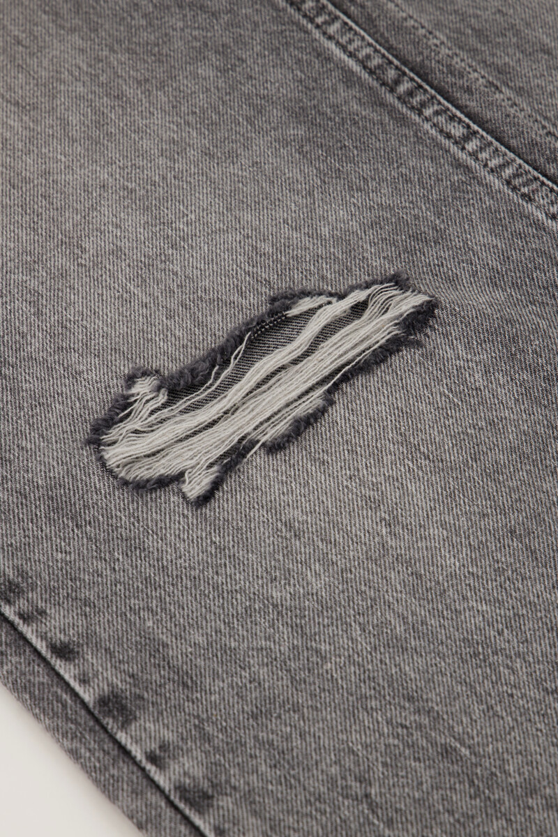 Grey wide leg jeans with holes | My Jewellery