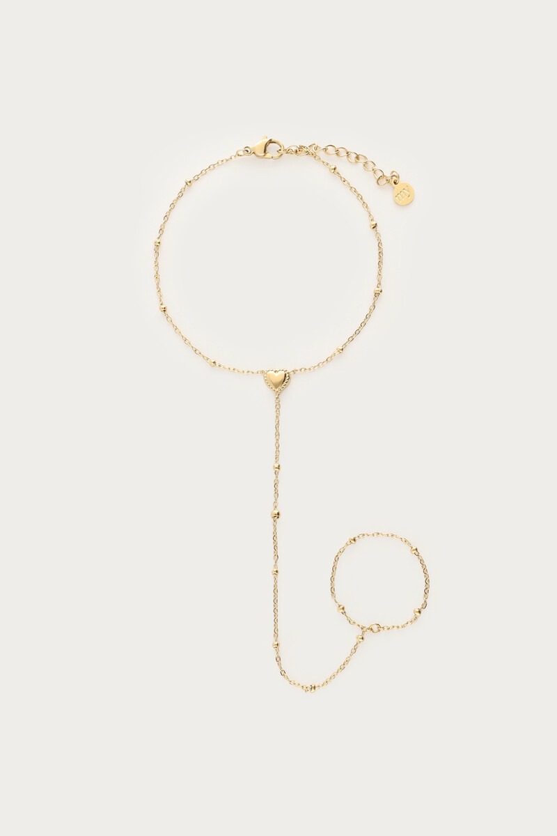 Hand ketting met hartjes