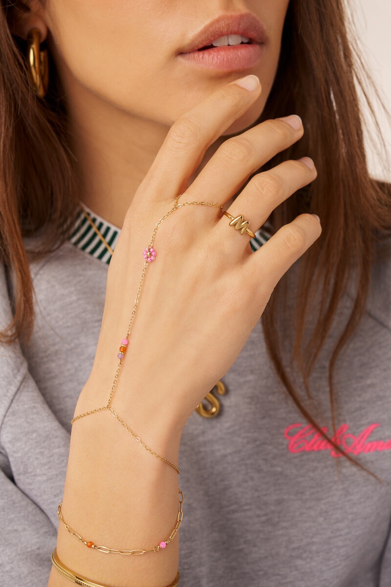 Hand chain with multicolour beads | My Jewellery