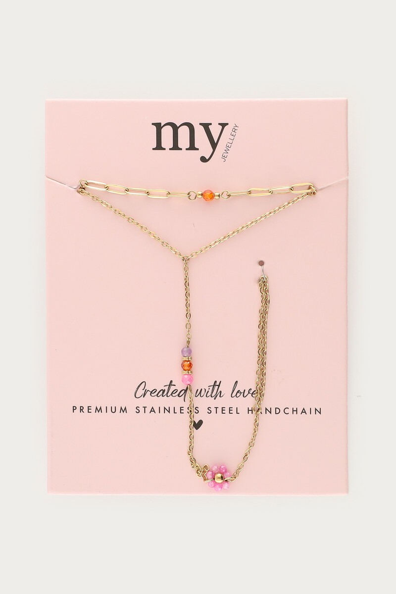 Hand chain with multicolour beads | My Jewellery