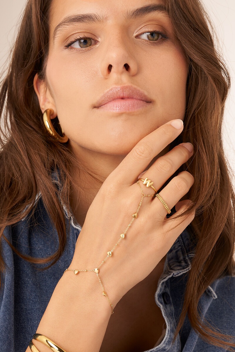 Hand chain with multiple hearts | My Jewellery